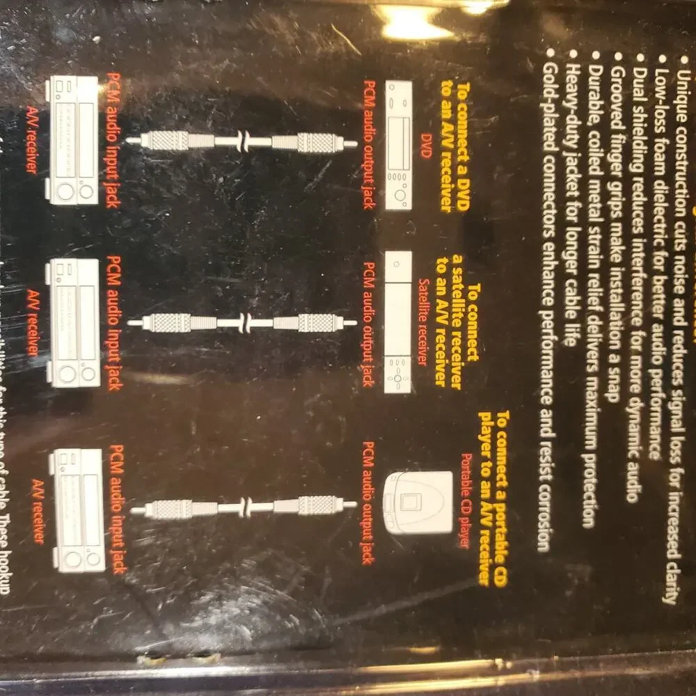 Radio PCM Digital Audio Cable - Gold Series 6' NEW #15-2402
